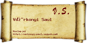 Várkonyi Saul névjegykártya